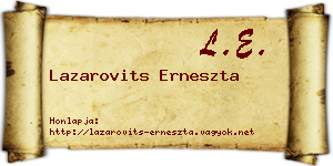 Lazarovits Erneszta névjegykártya